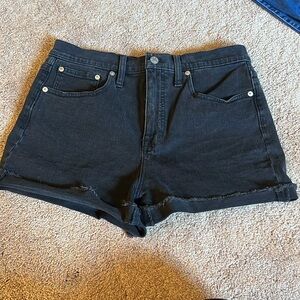 Madewell High ride denim short in black